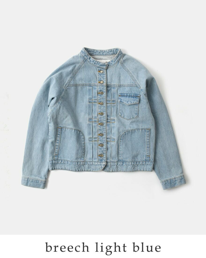 Si-Si-Si スースースー ブリーチ デニム バンドカラー ジャケット