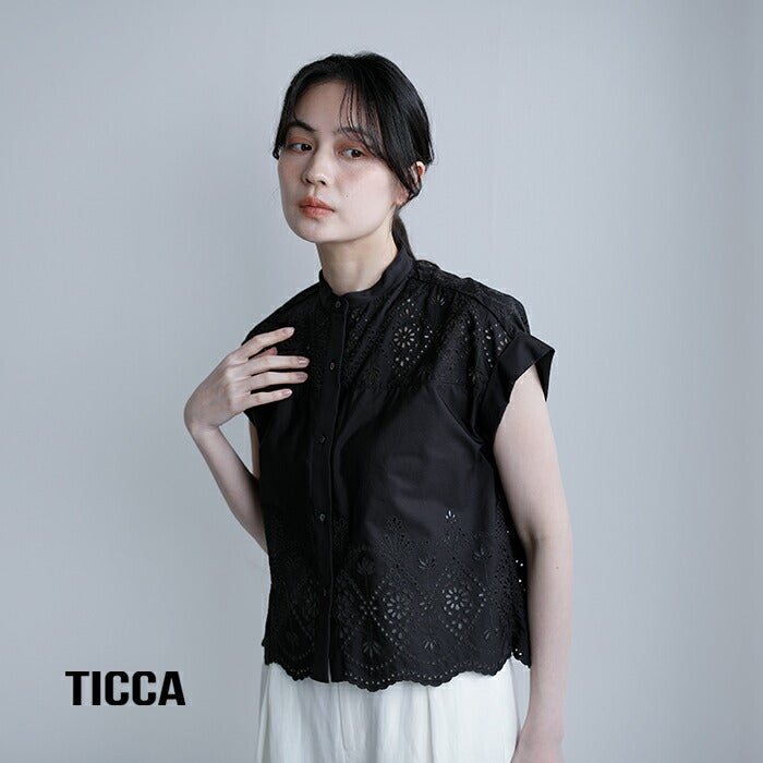 TICCA ティッカ コットン レース フレンチ シャツ tbfs-121 レディース