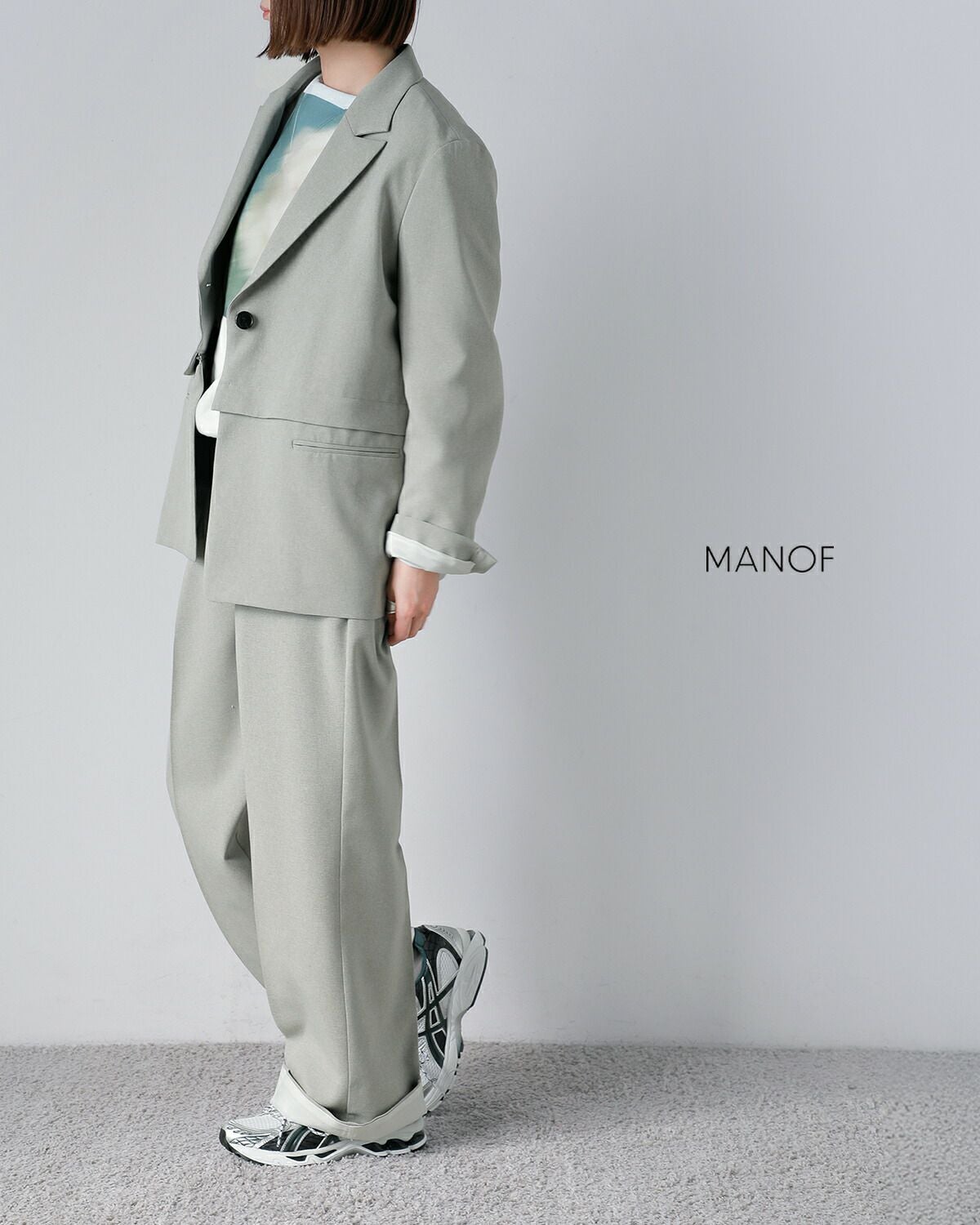 70%OFF】MANOF マノフ バイカラー ヘム パンツ 88110-7032-kk