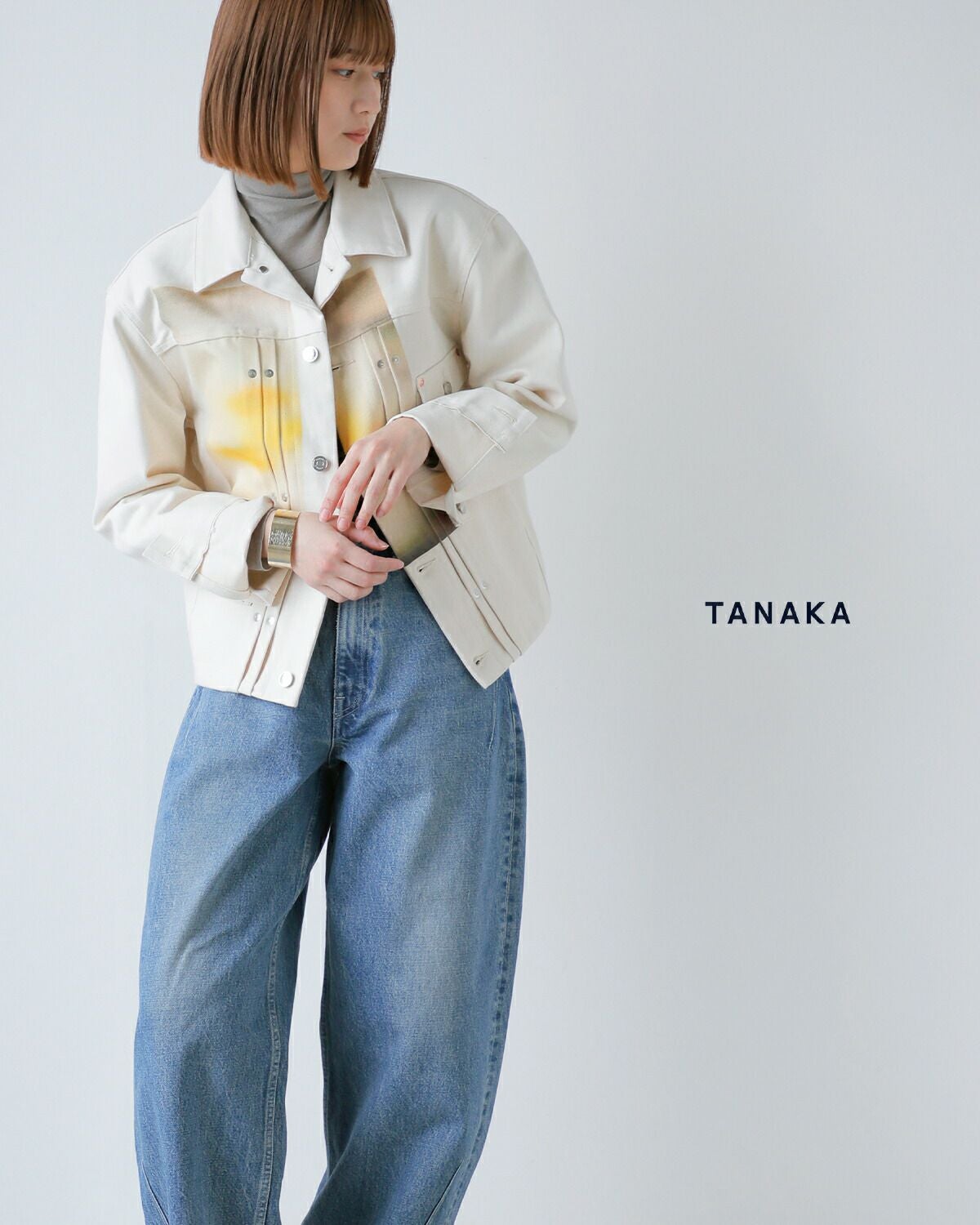 TANAKA タナカ コットン テーパード デニム スーパーハイライズ