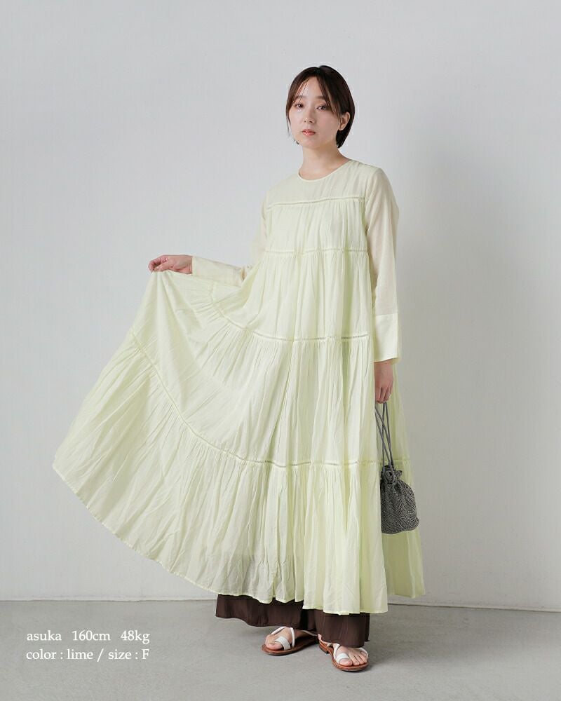 【極美品♡2.4万】近年　ヌキテパ　コットンボイルティアードワンピース　マキシ ne Quittez pas ヌキテパ コットンボイル ティアード マキシ ドレス