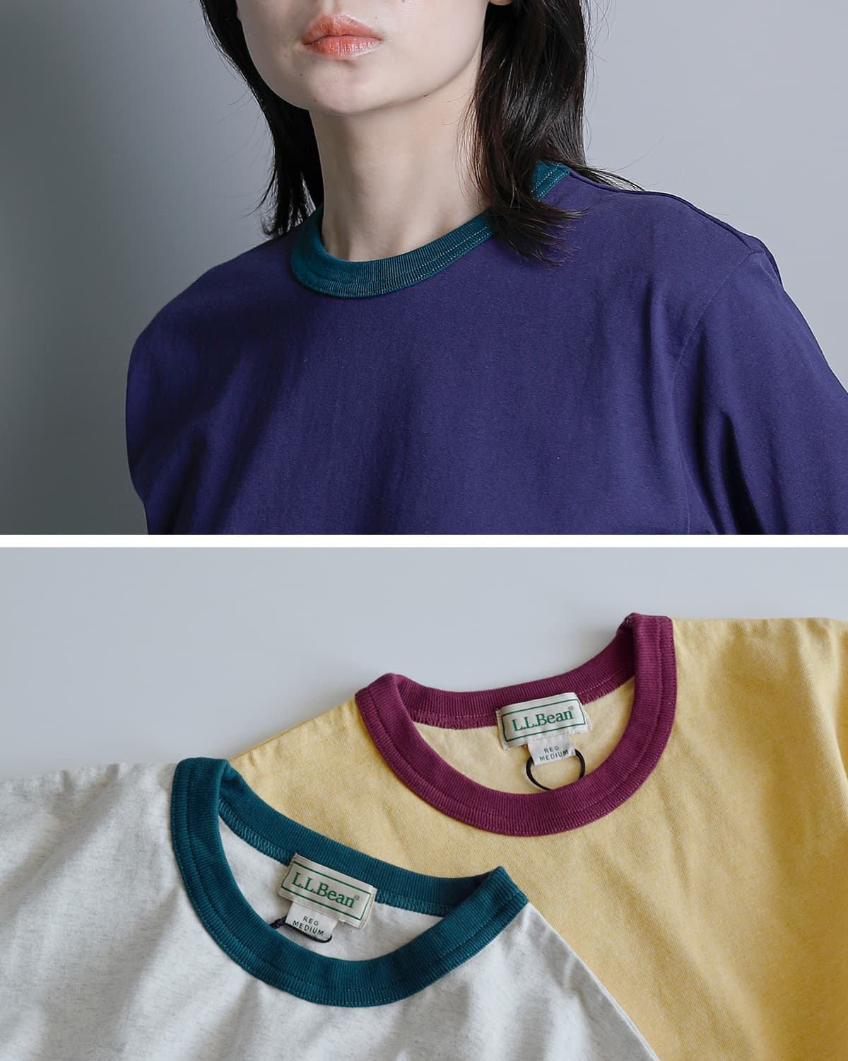 30%OFF】L.L.Bean エルエルビーン コットン モリル 半袖 リンガー T