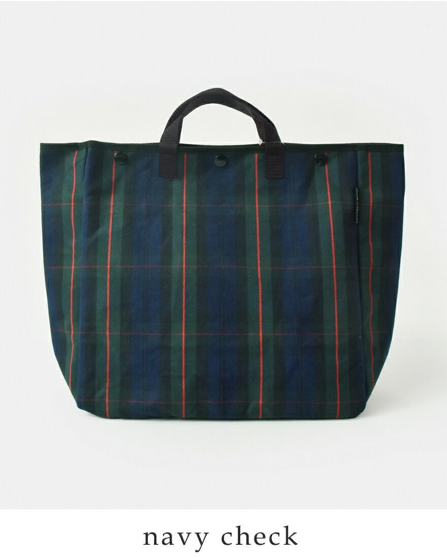 BAG'n'NOUN バッグンナウン 6号帆布 コットン チェック トートバッグ M