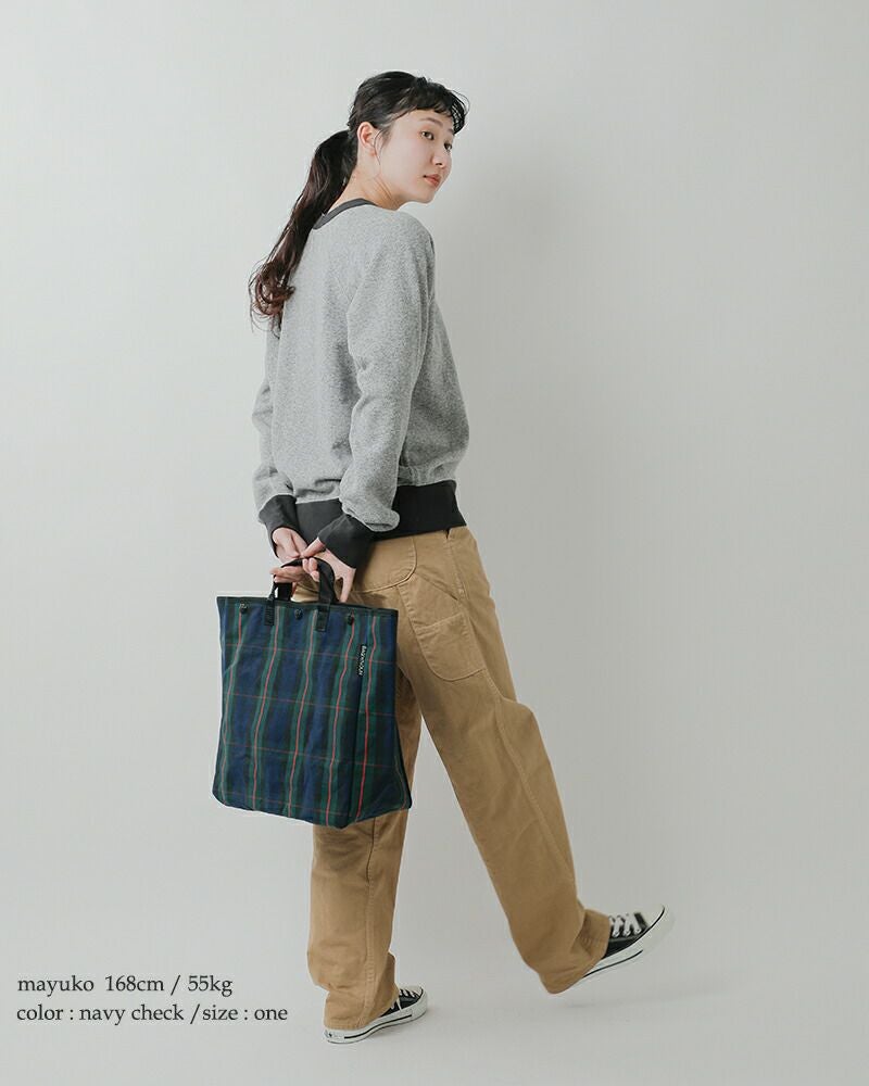 BAG'n'NOUN バッグンナウン 6号帆布 コットン チェック トートバッグ M
