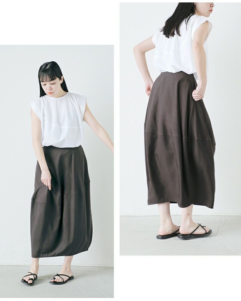 60%OFF】YLEVE イレーヴ バレルシルエット テンセル スカート “TENCEL