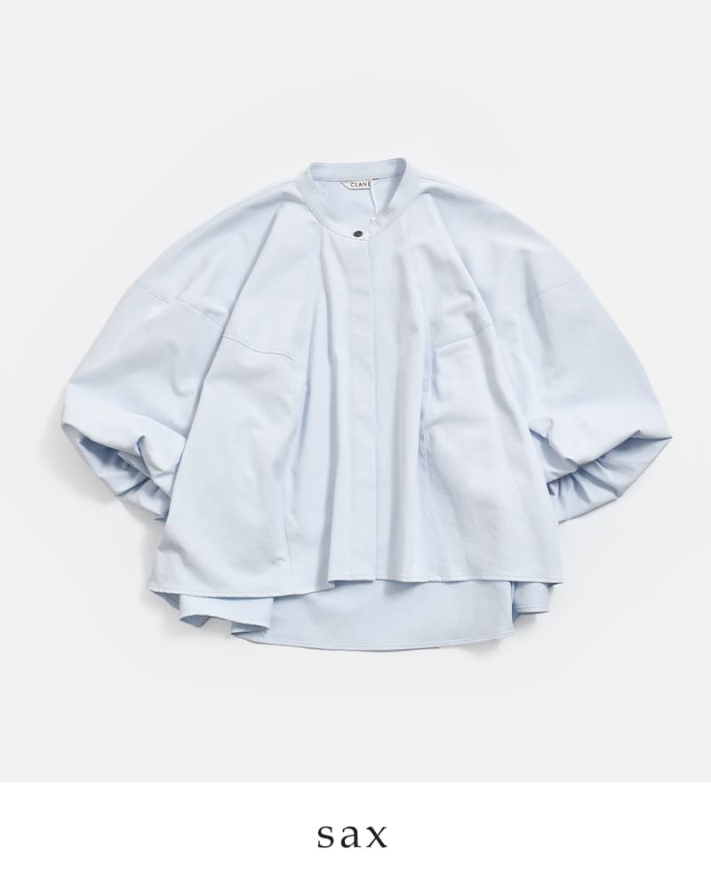 新品タグ付【CLANE クラネ 】ボリュームスリーブスタンドネックシャツ CLANE｜ボリューム スリーブ スタンド ネック シャツ 10122-4323 - Piu