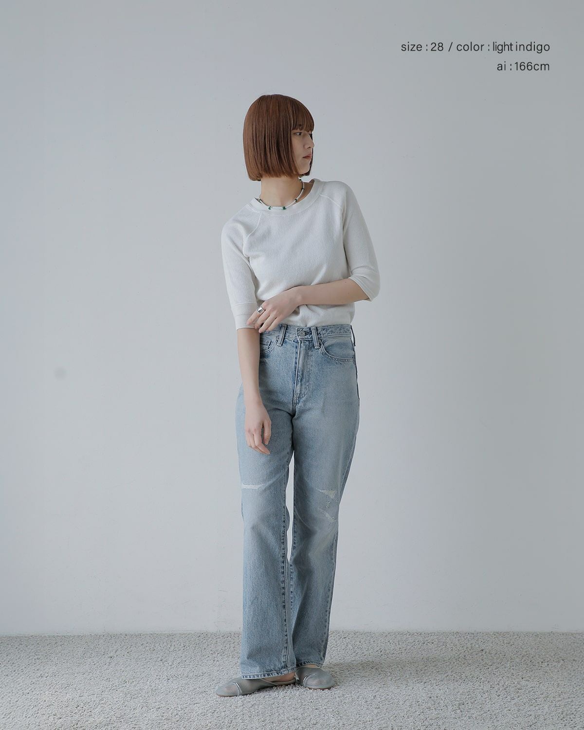 KURO クロ フラワーステッチ デニム パンツ “FLOWER STITCHING ON
