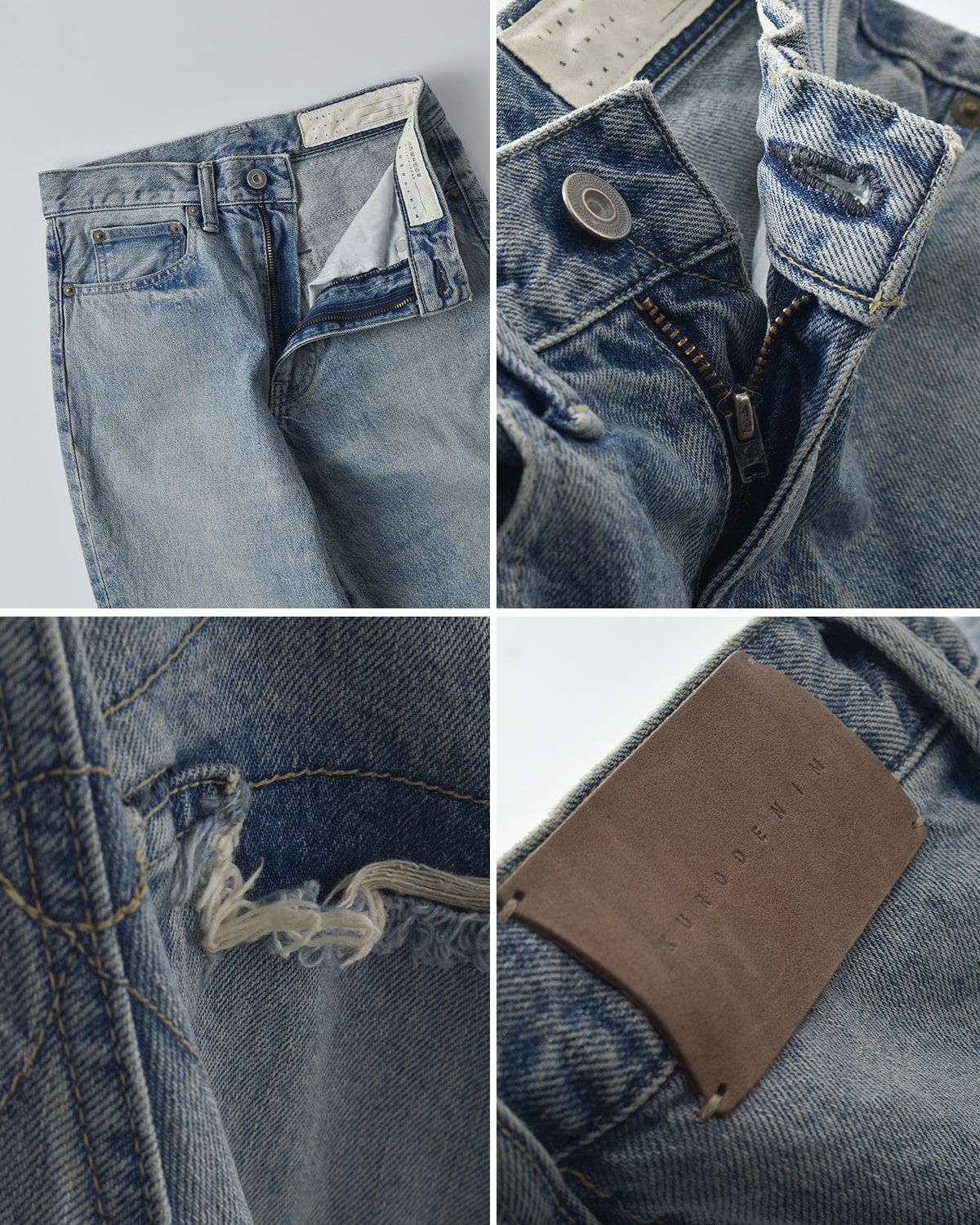 KURO クロ フラワーステッチ デニム パンツ “FLOWER STITCHING ON