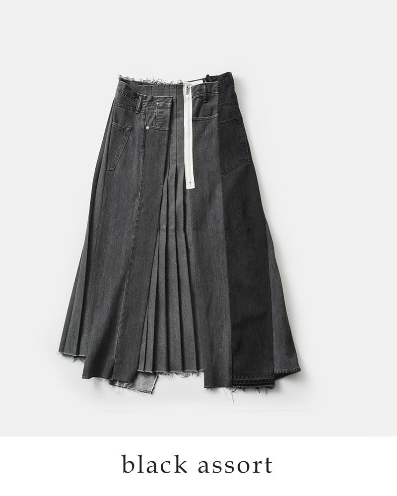 KURO クロ リメイク デニム プリーツ スカート “REMAKE DENIM MARK VI