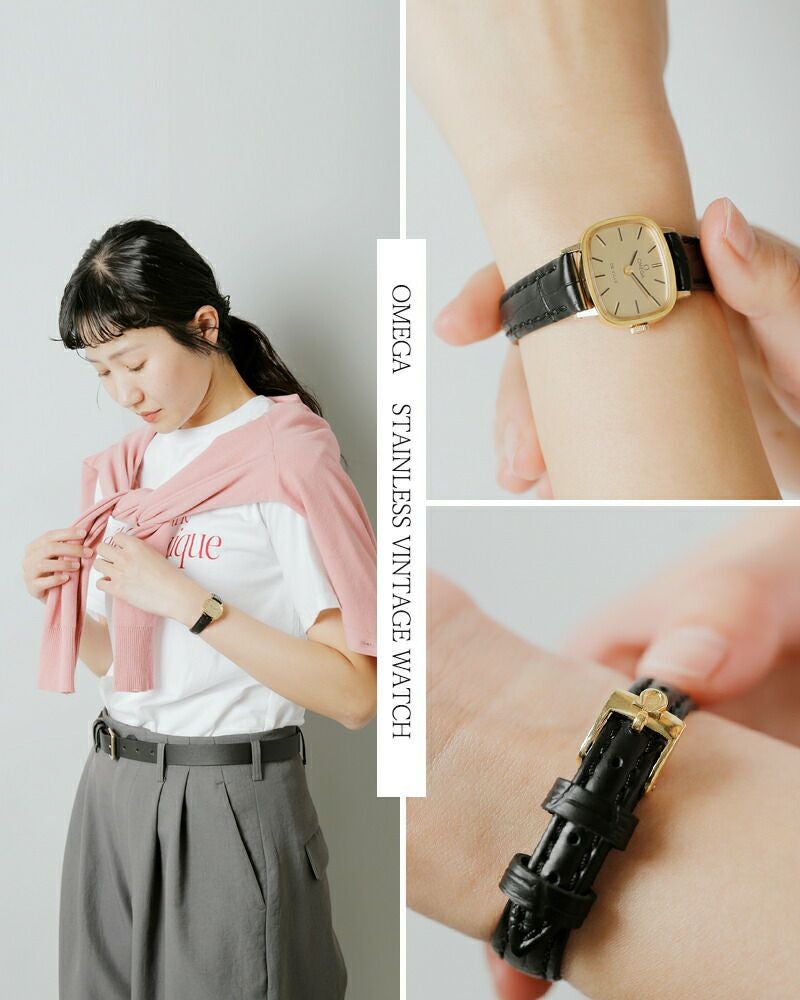 OMEGA オメガ カウレザー ベルト ヴィンテージ ウォッチ ks-629-827-ms