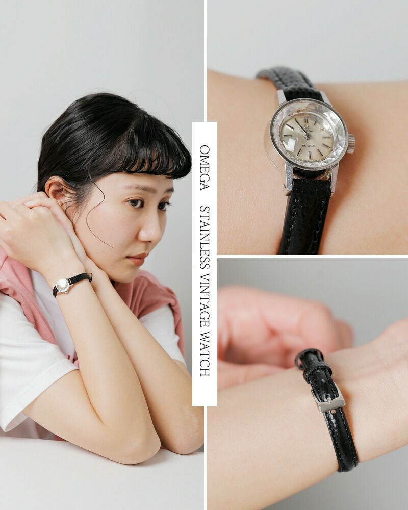 クーポン対象】OMEGA オメガ カウレザー ベルト ステンレス