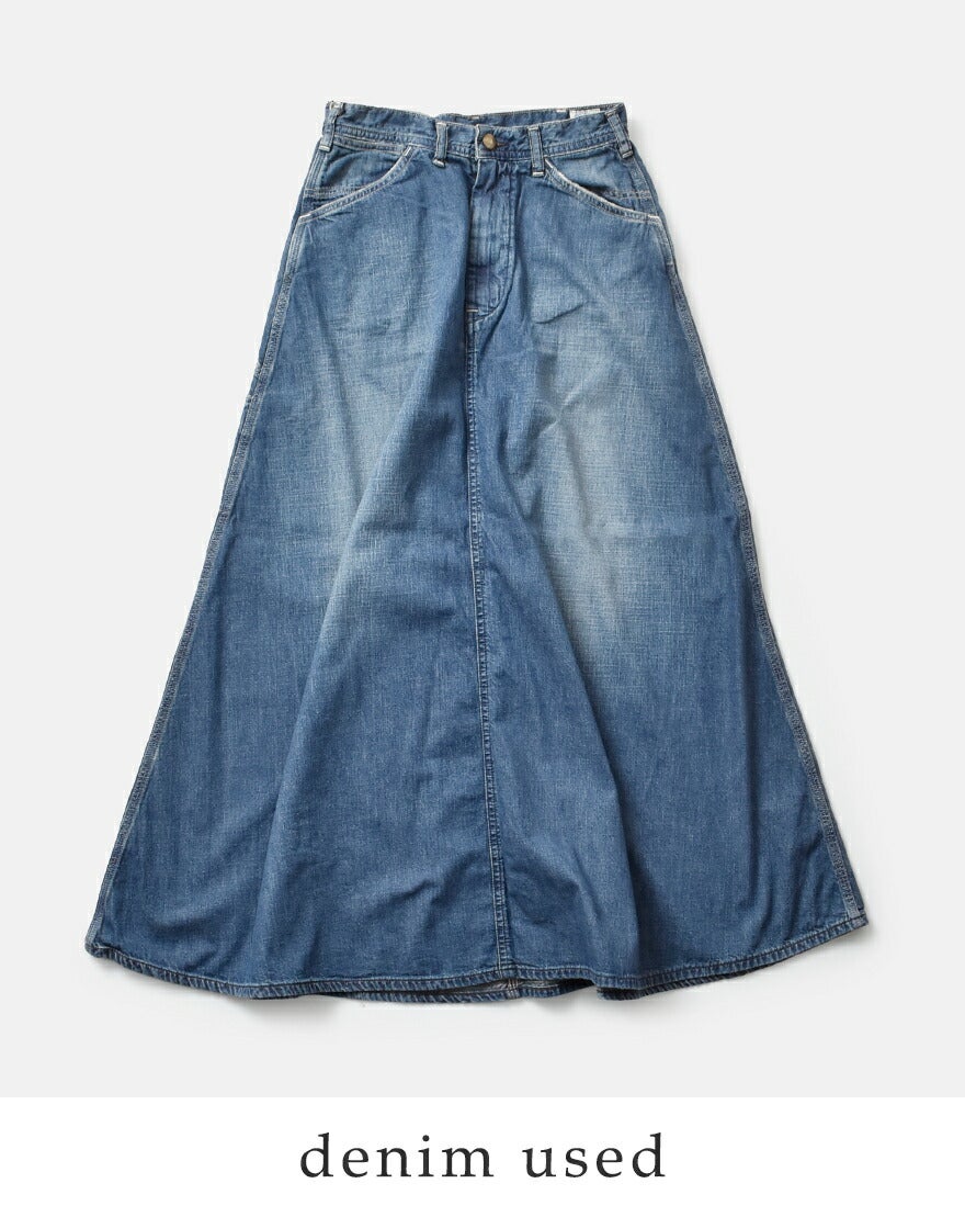 or slow オアスロウ 30s ペインター ロング デニムスカート 00-4127 春