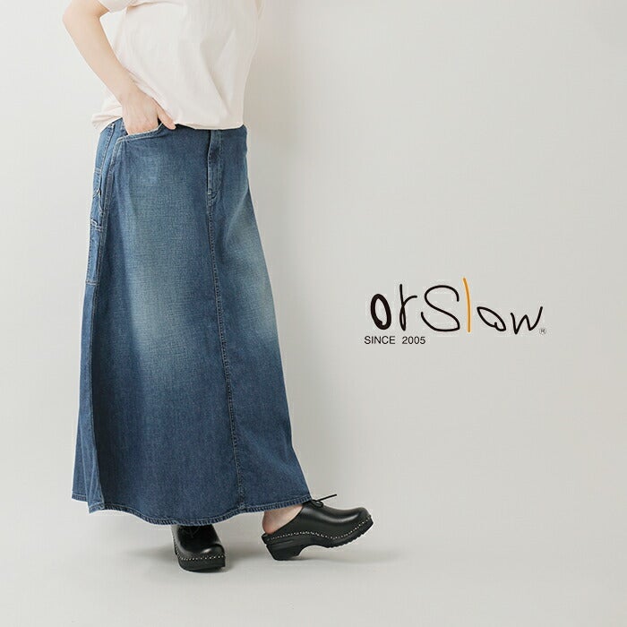 or slow オアスロウ 30s ペインター ロング デニムスカート 00-4127 春