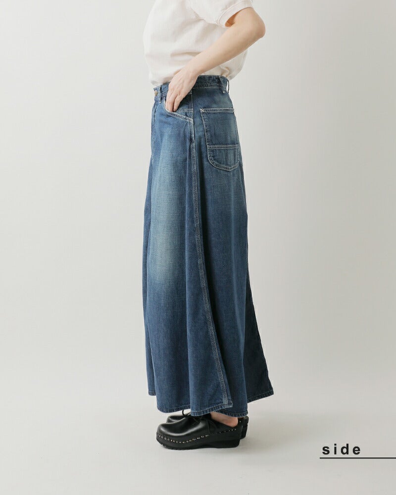 or slow オアスロウ 30s ペインター ロング デニムスカート 00-4127 春