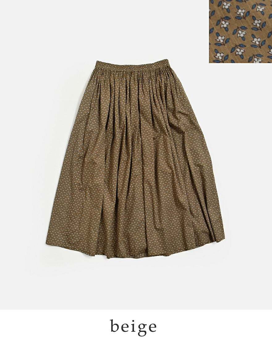 SOIL ソイル コットンボイル スモールフラワープリント ギャザー