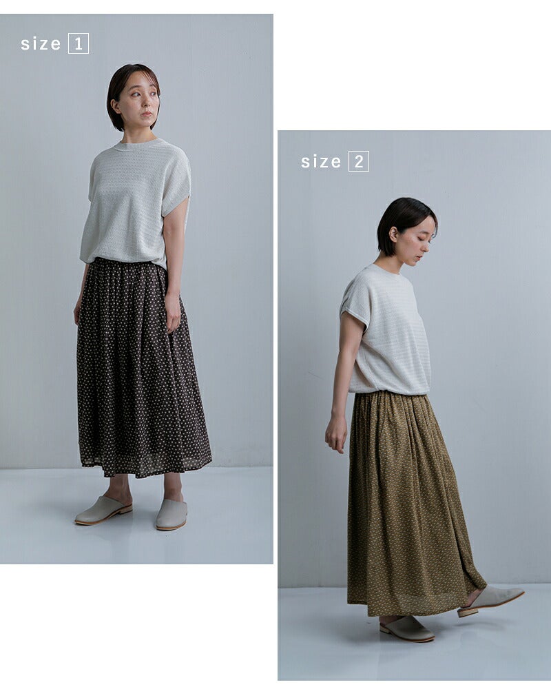 北欧、暮らしの道具店　SOILソイル　コットン　レース　ギャザー　スカート　刺繍 SOIL（ソイル） SOIL NSL24544 40 ポプリン フラワー プリント
