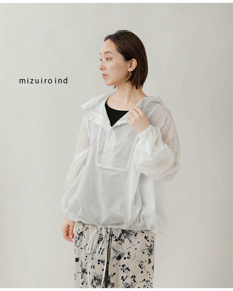 mizuiro ind ミズイロインド コットン ローン フーデッド シャツ 1
