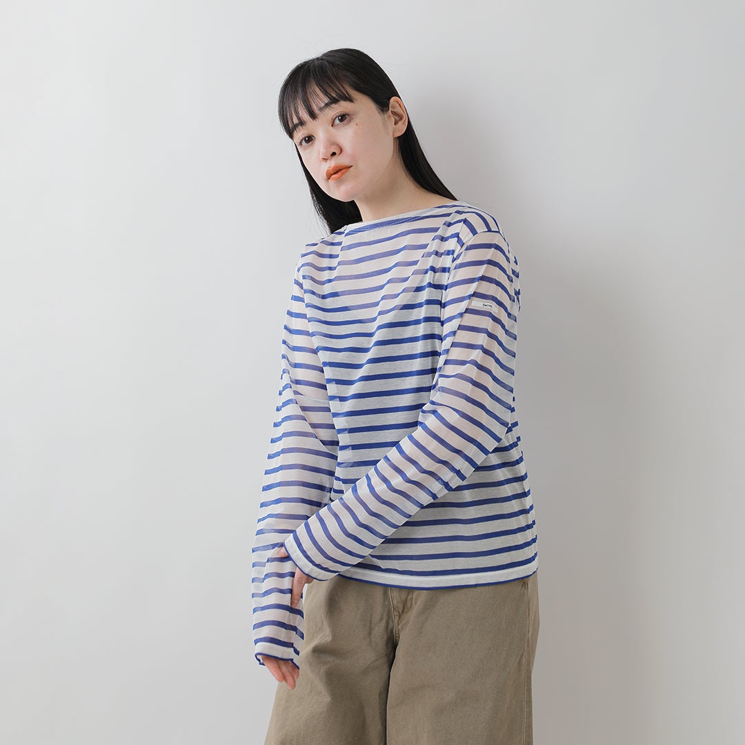 オーシバル カットソー 長袖Tシャツ バスクシャツ日本製 ボートネック 無地 3 ORCIVAL｜バスクシャツ 長袖シャツ 無地 ボーダー カットソー Cotton