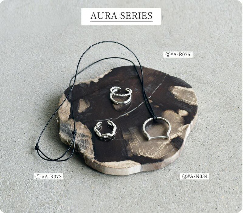 aura オーラ シルバー925 ホースシュー レザー コード ネックレス