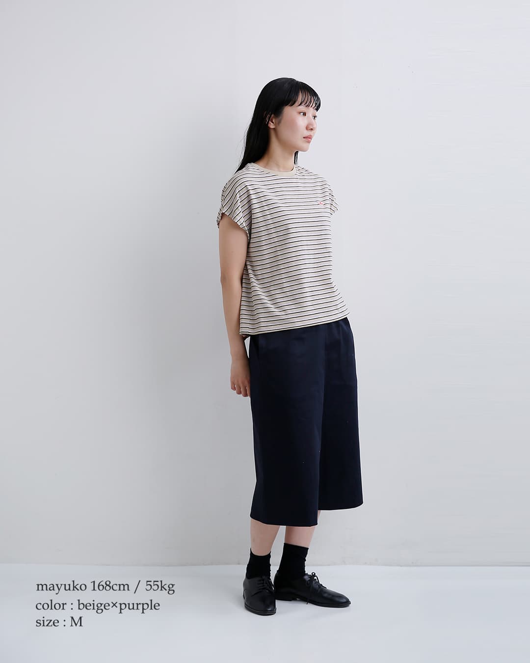 DANTON ダントン コットン ドルマンスリーブ ボーダー 半袖Tシャツ dt