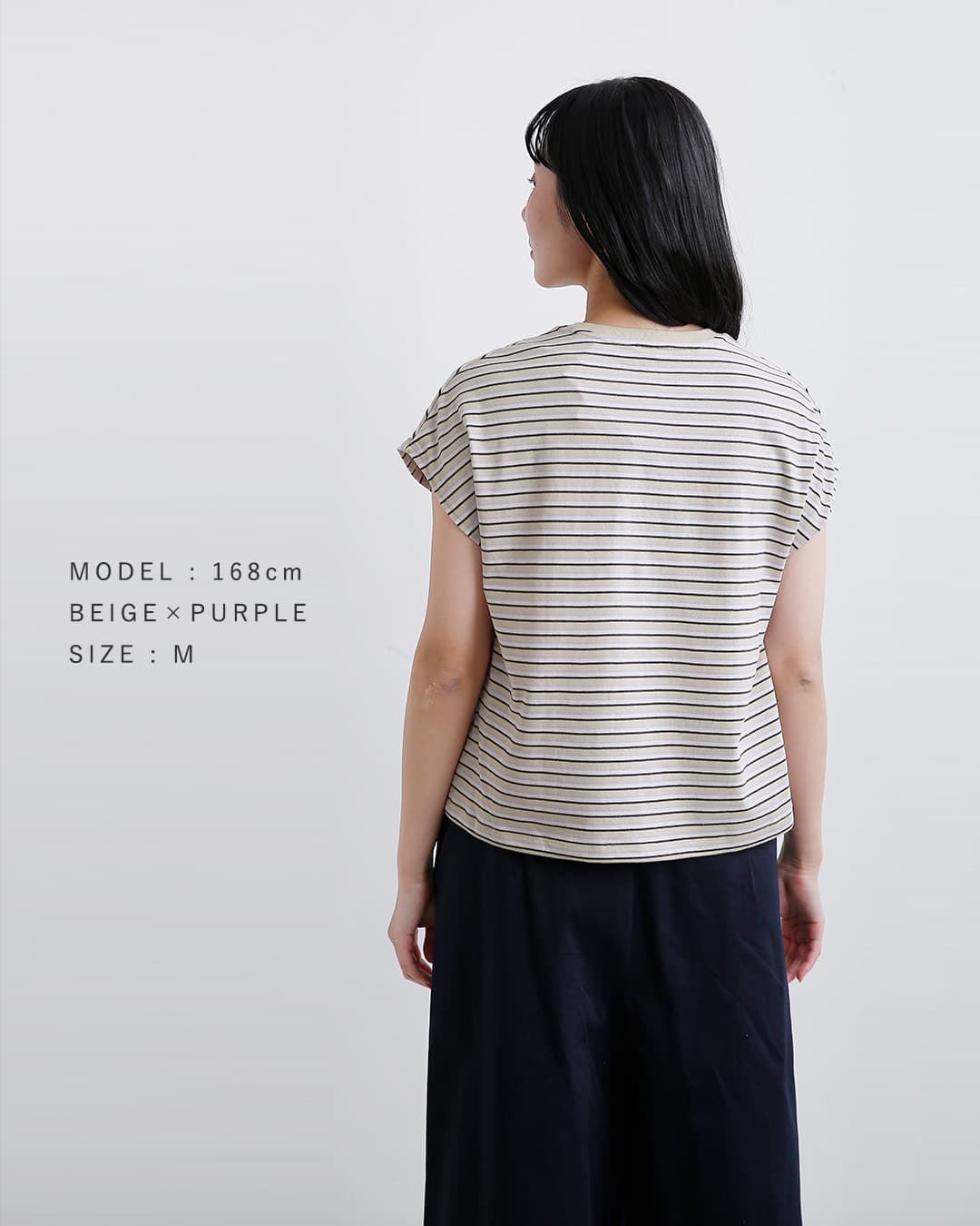 DANTON ダントン コットン ドルマンスリーブ ボーダー 半袖Tシャツ dt