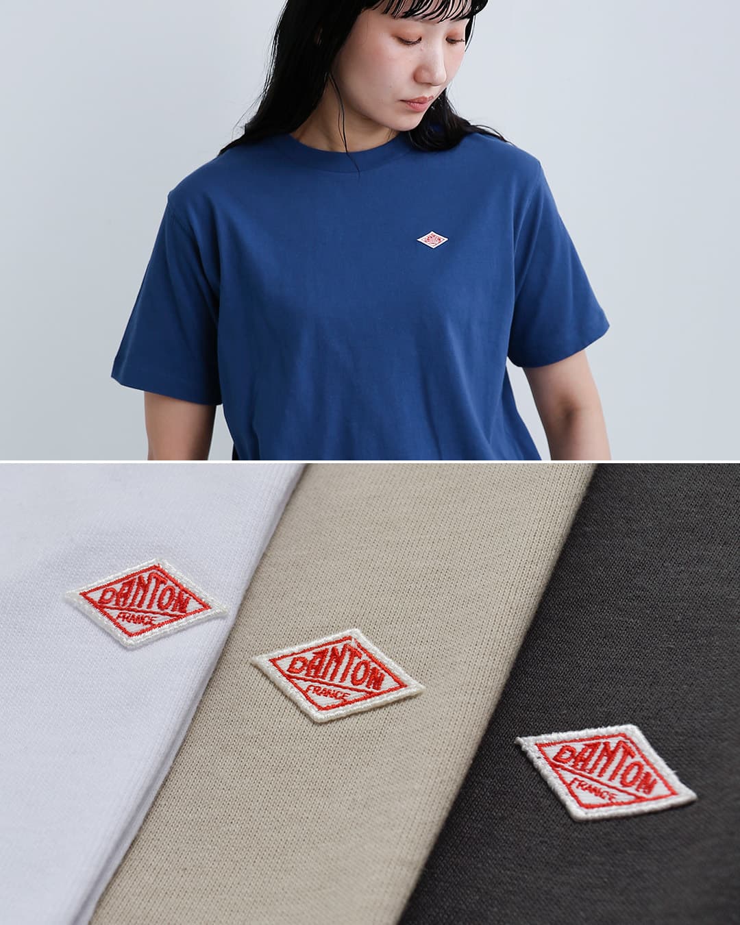 DANTON ダントン コットン天竺 半袖Tシャツ dt-c0404cjj レディース