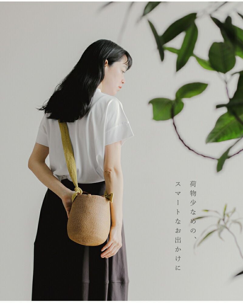 Kamaro'an カマロアン レザーハンドル 2way 巾着 ショルダー カゴ