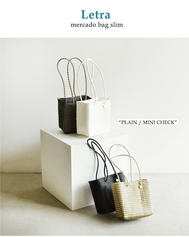 Letra レトラ メルカドバッグ スリムスタイル “PLAIN / MINI CHECK