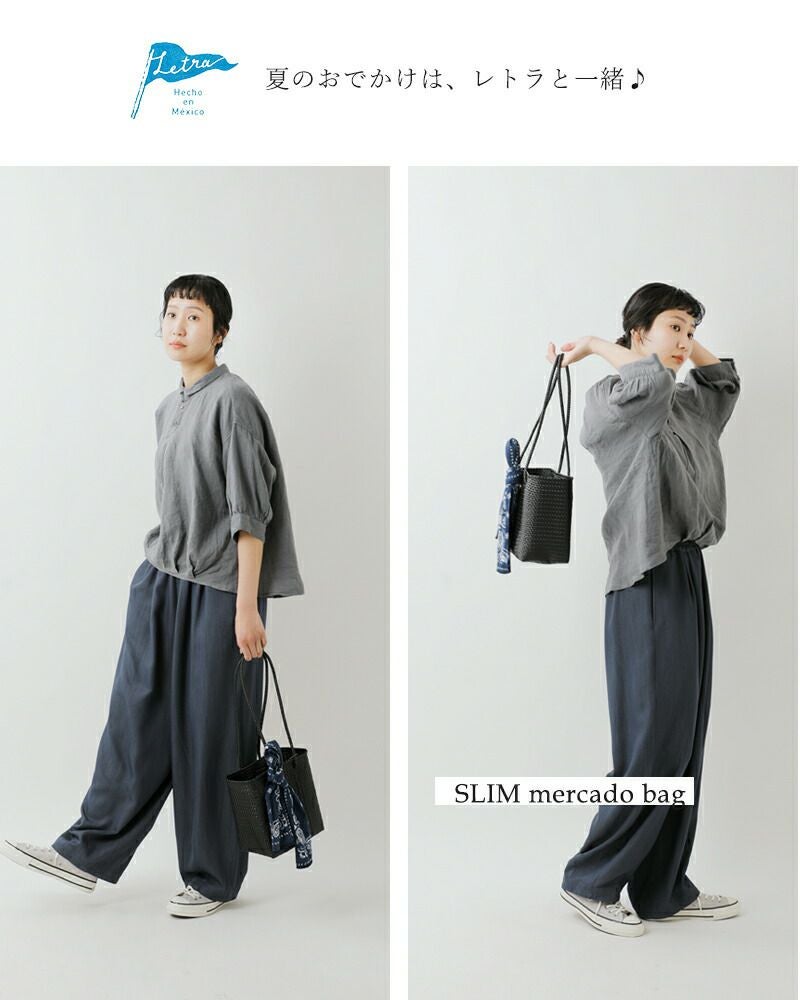 Letra レトラ メルカドバッグ スリムスタイル “PLAIN / MINI CHECK