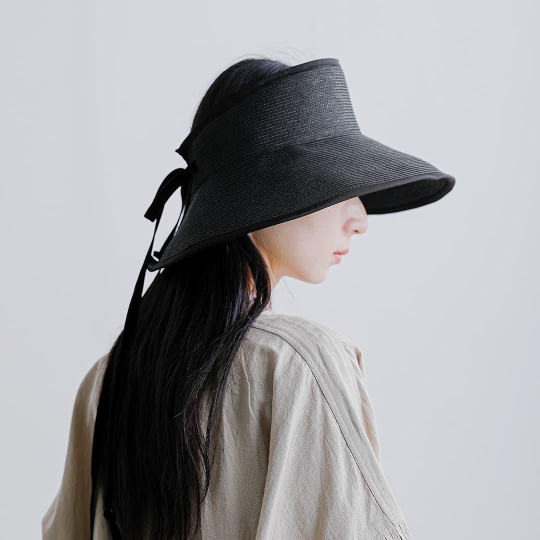 クーポン対象】chisaki チサキ ペーパー リボン サンバイザー “Roman