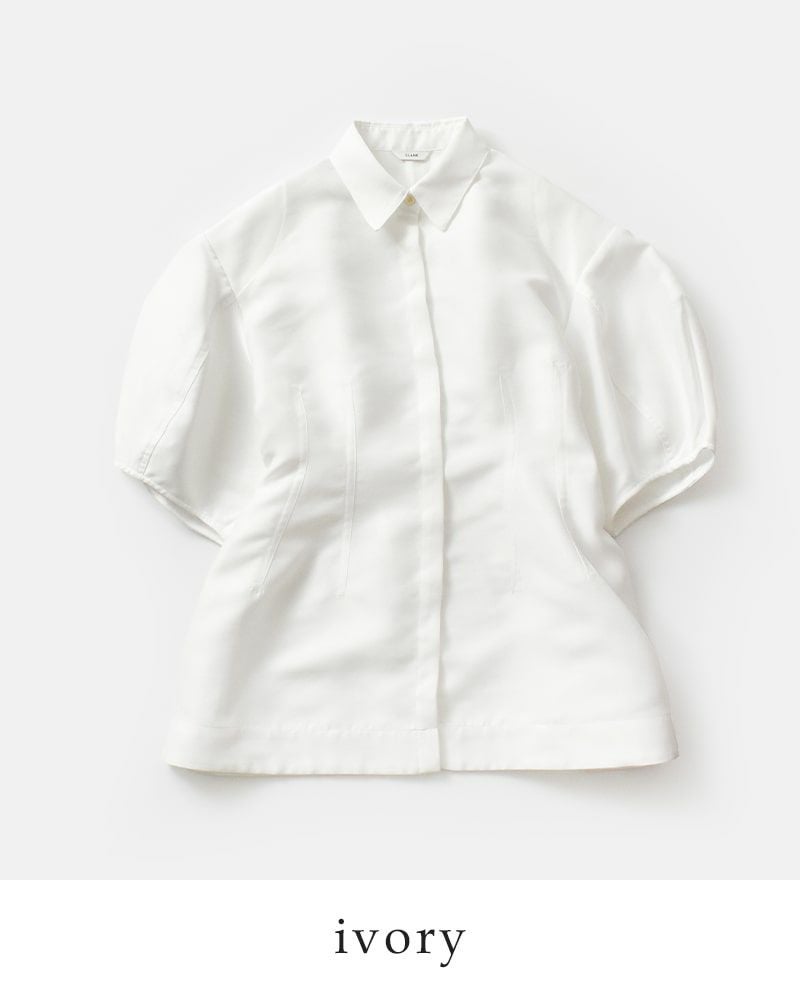 40%OFF】CLANE クラネ ウエスト シェイプ パフスリーブ シャツ 18122