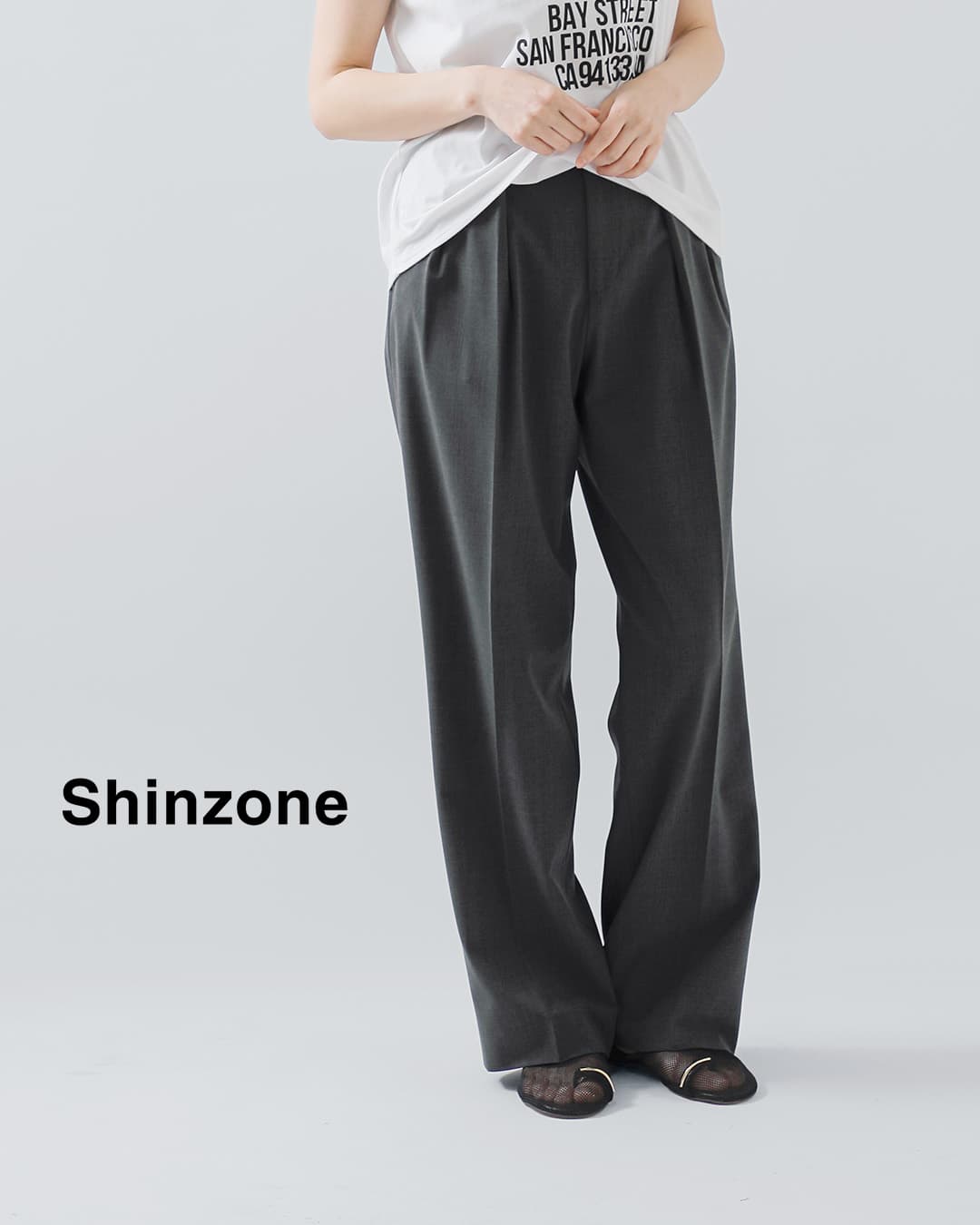 Shinzone シンゾーン ストレッチ トロピカル サマーウール トラウザー