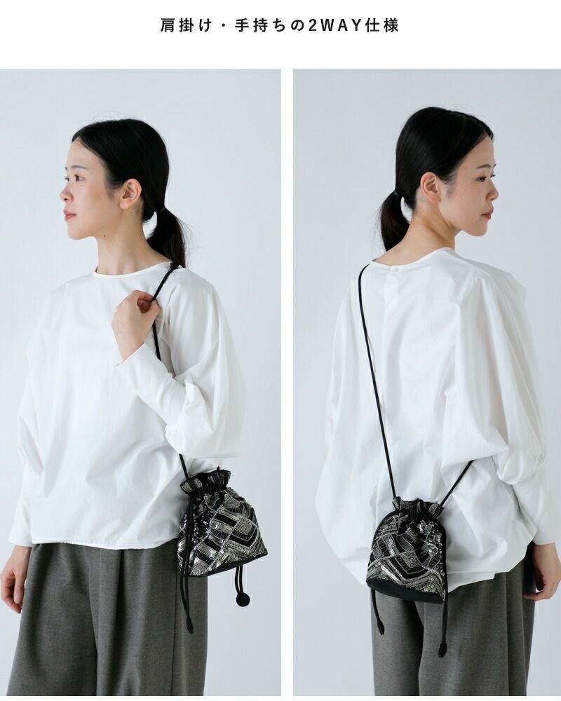 MARCHER マルシェ 巾着 ビーズ ショルダー バッグ beads-shoulder