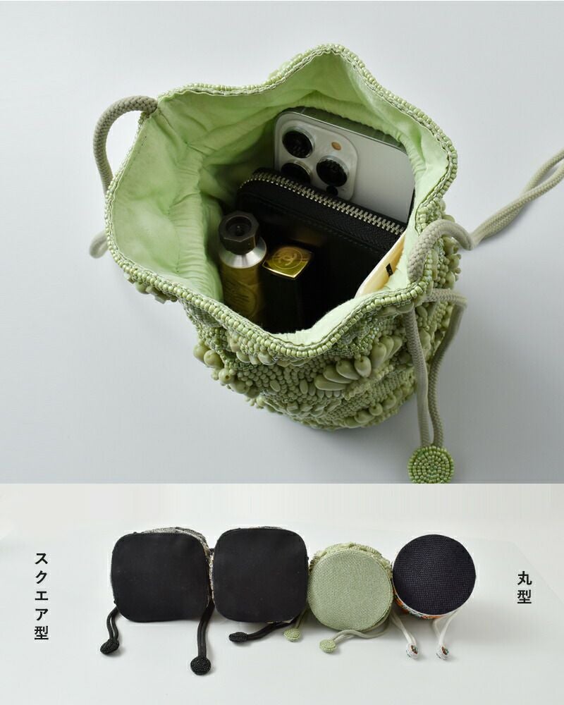 MARCHER マルシェ 巾着 ビーズ ショルダー バッグ beads-shoulder