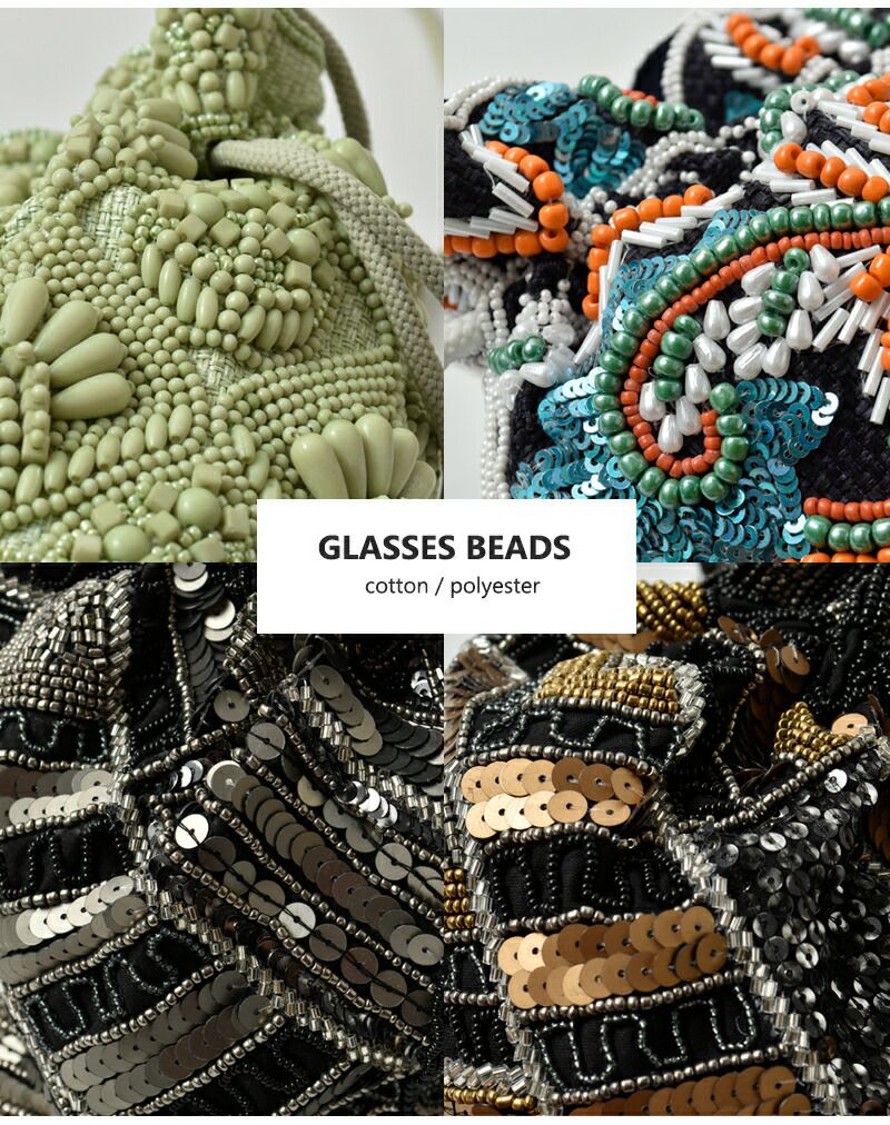 MARCHER マルシェ 巾着 ビーズ ショルダー バッグ beads-shoulder
