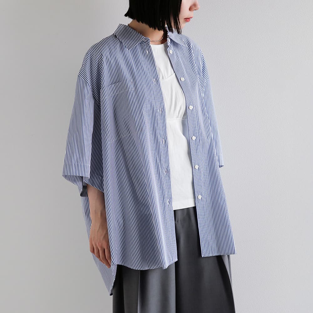 3こ1】【30%OFF】CLANE クラネ ハーフスリーブ ヒュージ シャツ 10122