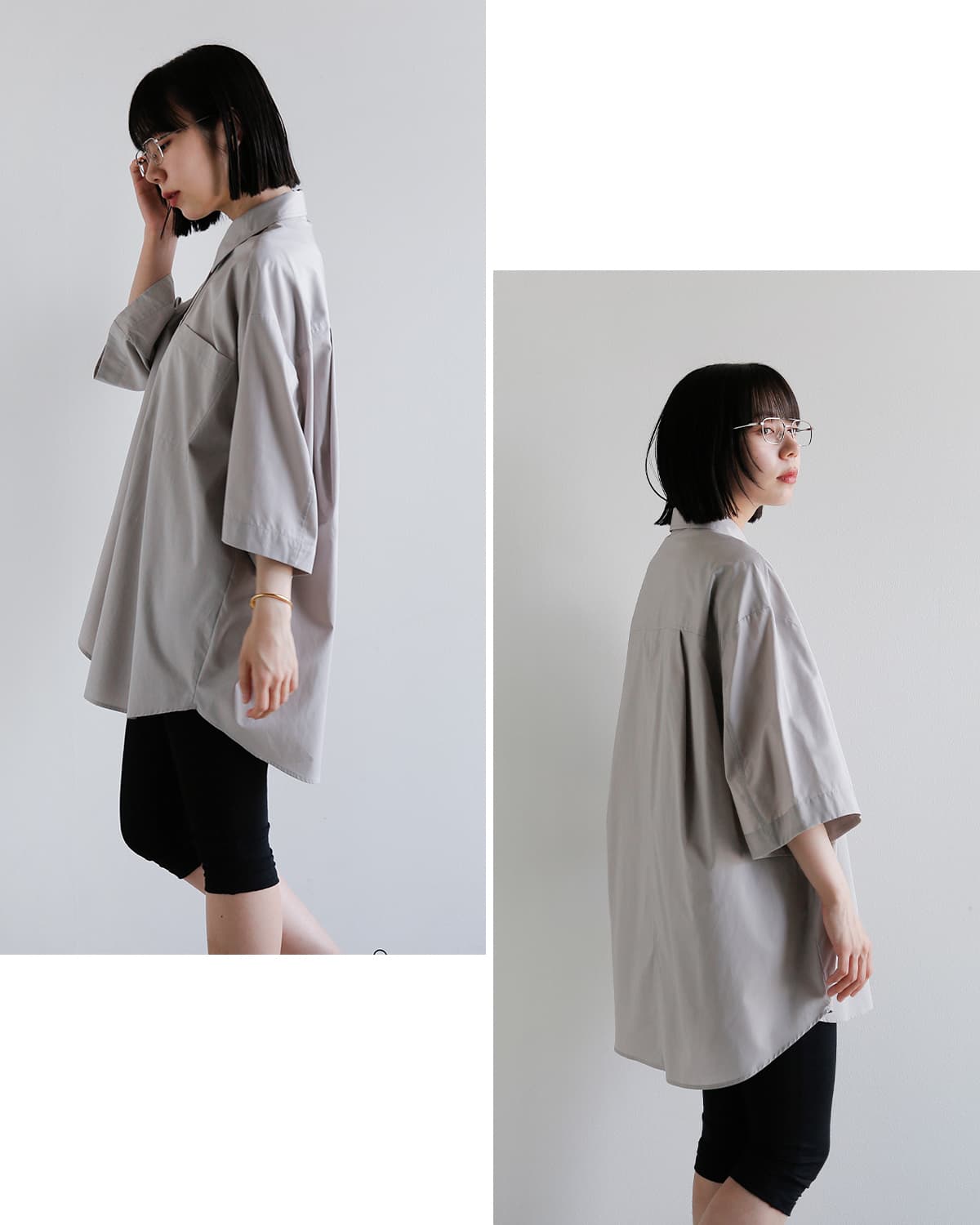 3こ1】【30%OFF】CLANE クラネ ハーフスリーブ ヒュージ シャツ 10122