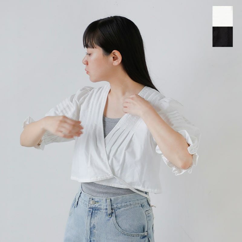 40%OFF】CLANE クラネ ピンタック クロップド ブラウス 18122-4212-kk