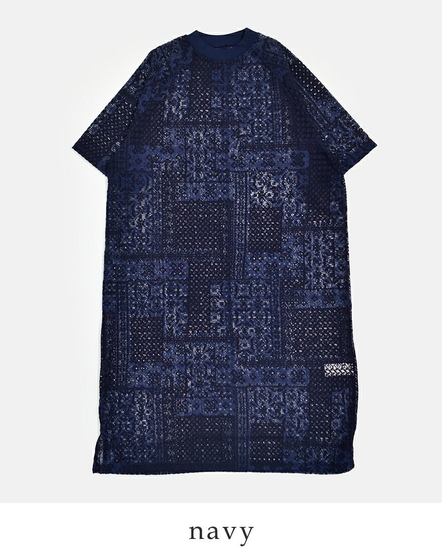 tissu ティシュ パッチワーク レース スリット ワンピース tissu ティシュ パッチワーク レース スリット ワンピース ts250ct082