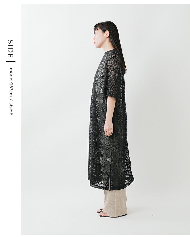 tissu ティシュ パッチワーク レース スリット ワンピース ts250ct082