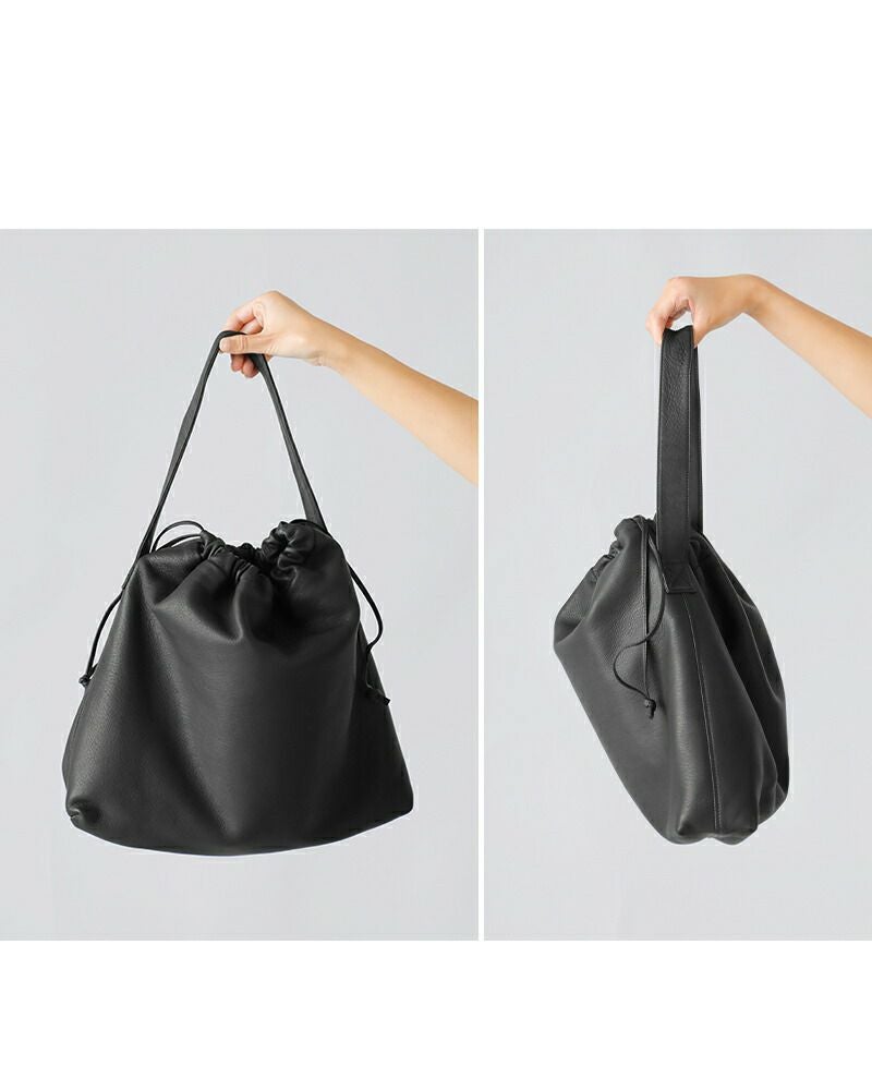 Aeta アエタ ディアレザー ドローストリング ワンショルダー バッグ M