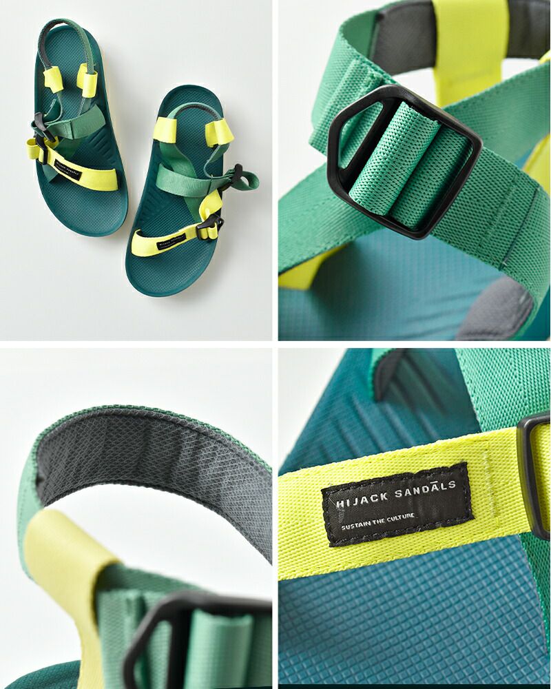 ジルサンダー ナイロン ベスト ビック ボーダー バイカラー グリーン 緑 クーポン対象】【60%OFF】HIJACK SANDALS ハイジャックサンダル クロス