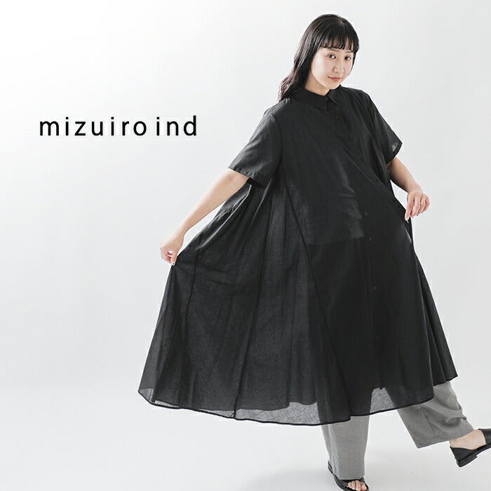 mizuiro ind ミズイロインド 60ローン コットン ハーフスリーブ フレア