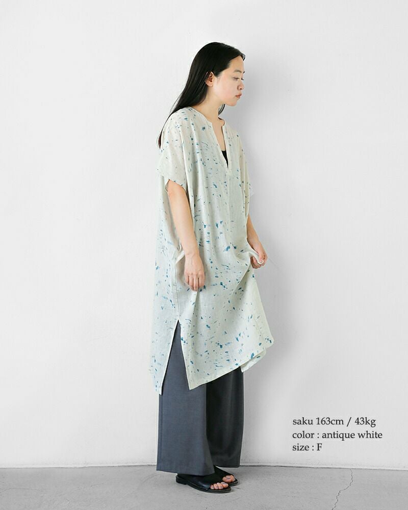 エヴァムエヴァevam eva Vネック リネン羽織り evam eva｜linen cotton V neck pullover｜ladies',tops