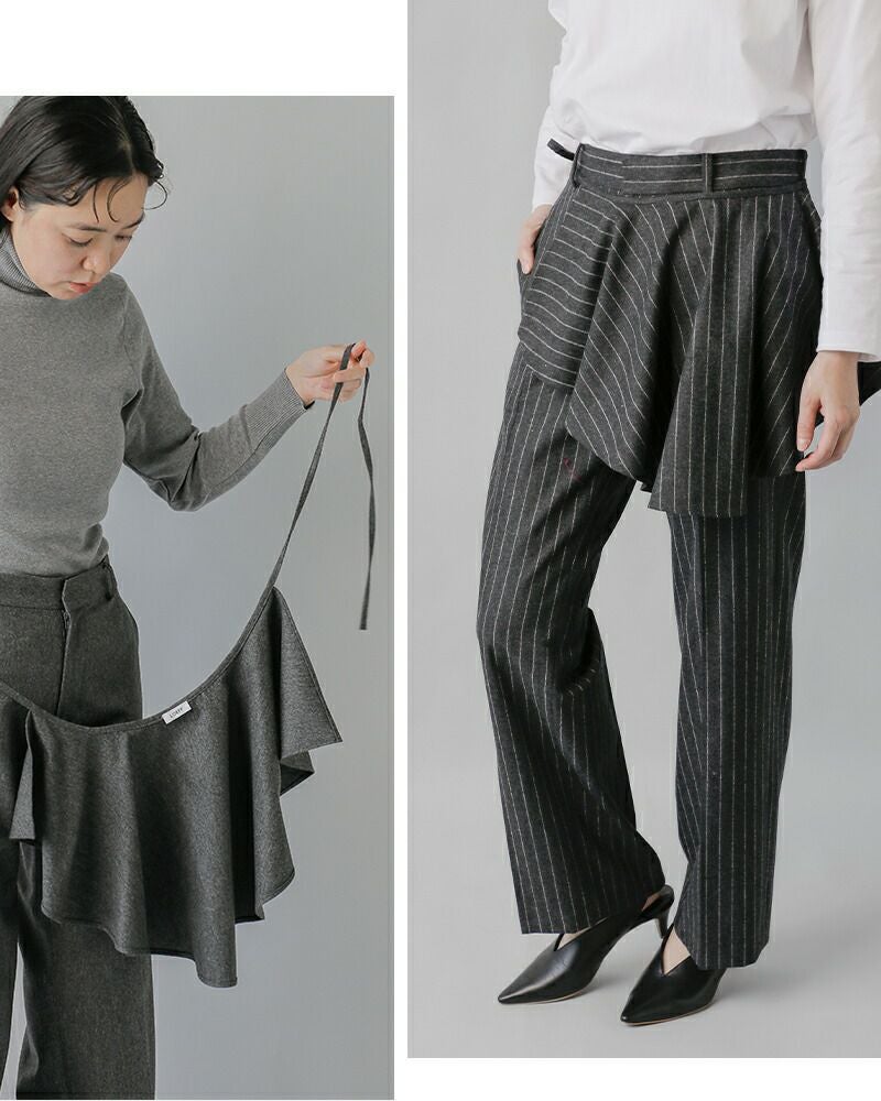 70%OFF】LOEFF ロエフ ウール ポプリン レイヤード パンツ 8814-299