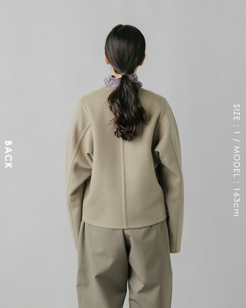 60%OFF】LOEFF ロエフ ウール カシミヤ Vネック ノーカラー ジャケット