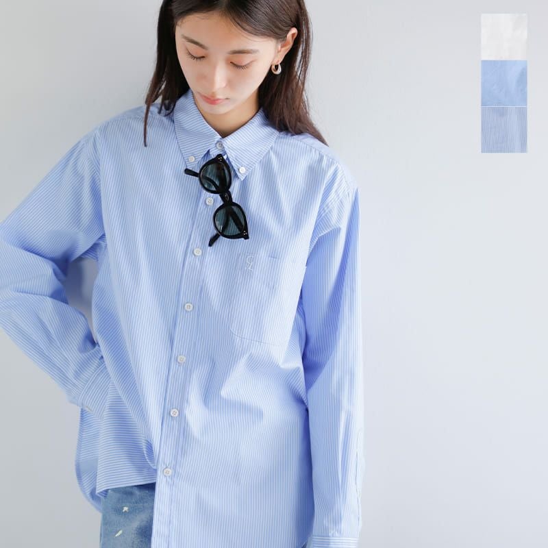 新品未使用　CLANEクラネコラボ3PＴシャツ　Mサイズ CLANE(クラネ)｜PANEL PLEAT WAIST SHAPE SHIRTS/NAVY の通販
