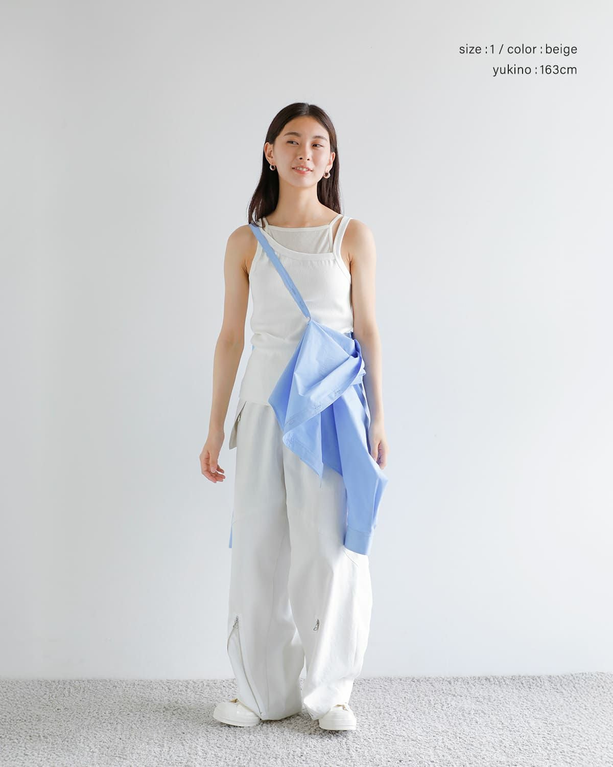 新品未使用　CLANEクラネコラボ3PＴシャツ　Mサイズ CLANE(クラネ)｜PANEL PLEAT WAIST SHAPE SHIRTS/NAVY の通販