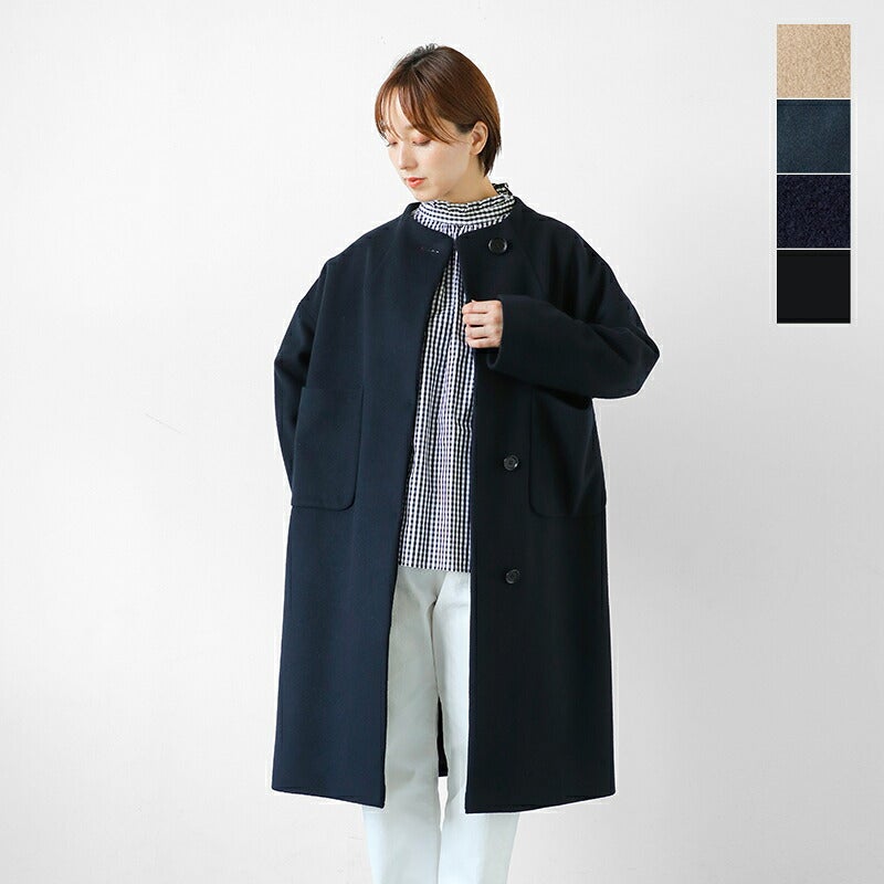 SI-HIRAI スーヒライ スペシャルメルトン ラウンドネック コート