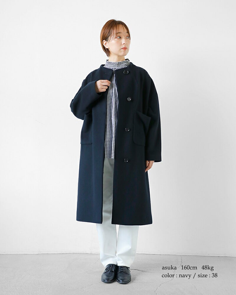 SI-HIRAI スーヒライ スペシャルメルトン ラウンドネック コート